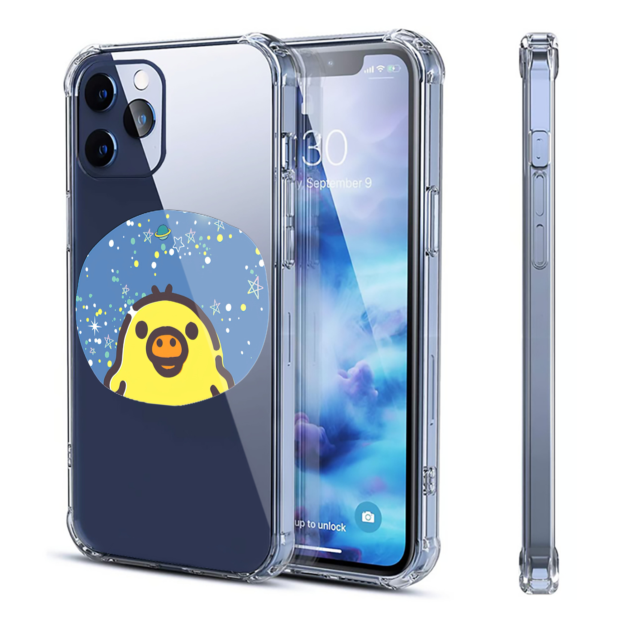 （画像用） リラックマ リラックマ キイロイトリ Rilakkuma Korilakkuma Kiiroitori 【iPhone 12シリーズ対応】透明スマホケース（クリアソフトケース）